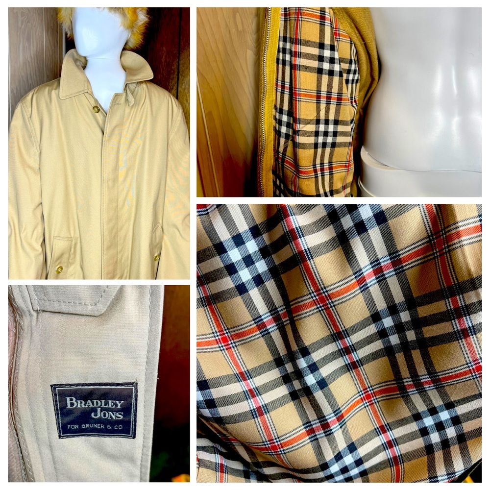 1960s VTG Bradley Jons Wool-lined in tradtional plaid Trench Coat
